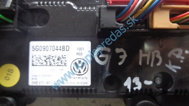 panel na ovládanie klimatizácie na vw volkswagen golf 7, 5G0907044BD